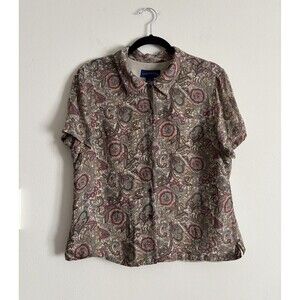 Charter Club Paisley Button Down Shirt - Red and Green